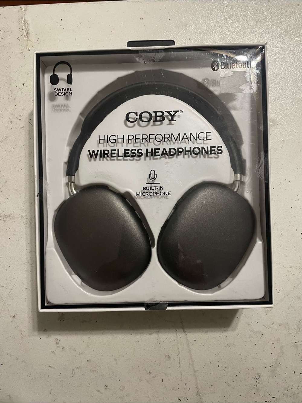 COBY High Performance Wireless Headphones — Black